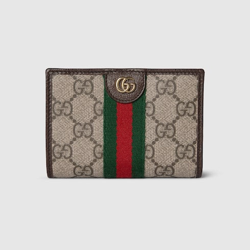 Ophidia small wallet - beige and brown GG Supreme