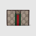 Ophidia small wallet - beige and brown GG Supreme