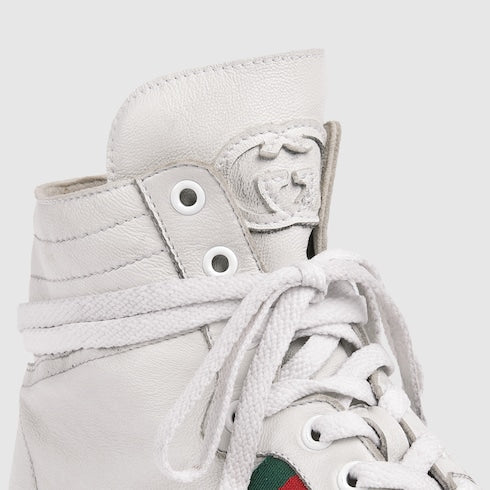 Men's Stretch high-top sneaker - white leather