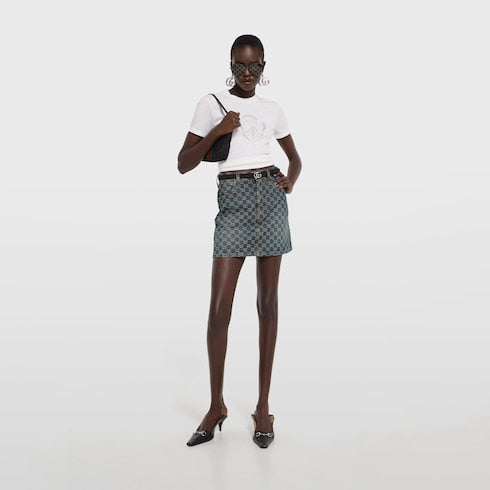 GG Marmont thin belt - black GG canvas