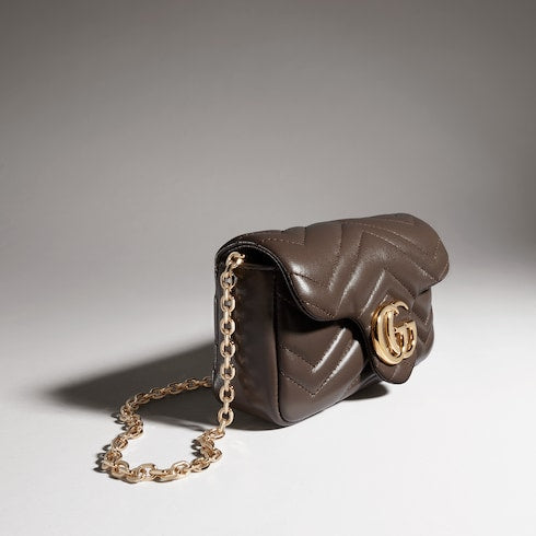 GG Marmont mini shoulder bag - dark taupe leather
