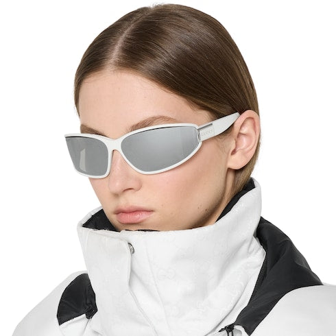 Rectangular frame sunglasses - white
