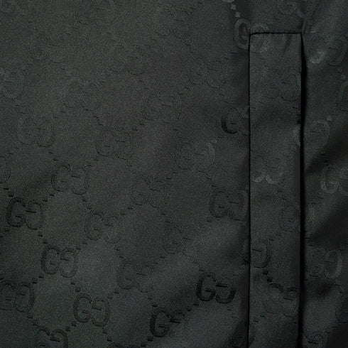 GG nylon jacquard zip jacket - black