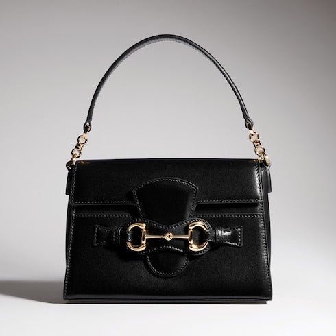 Horsebit Duomo small top handle bag - black leather