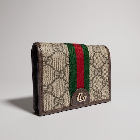 Ophidia small wallet - beige and brown GG Supreme