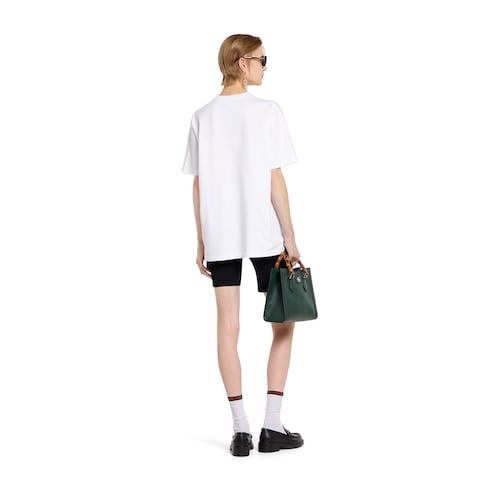 Cotton jersey T-shirt with embroidery - white