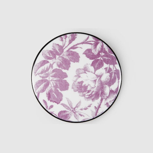 Gucci Flora Sketch print round box - white and purple porcelain