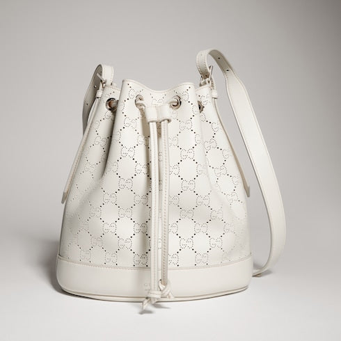 Gucci Venice small bucket bag - white GG leather