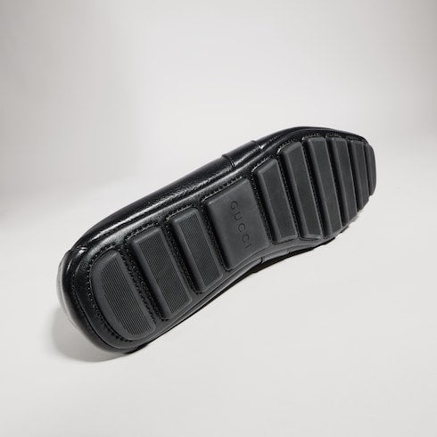 Men's driver with Double G - black leather