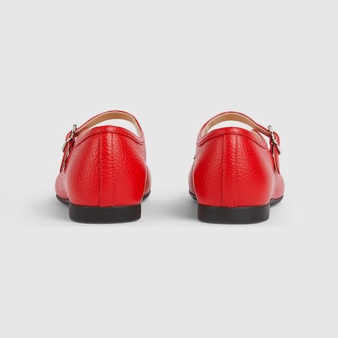 Children's ballet flat - red leather