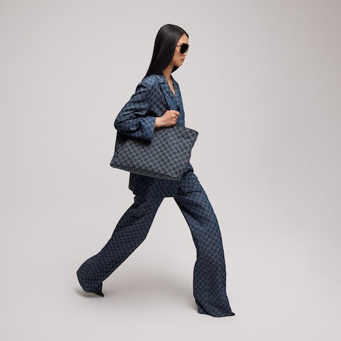 Gucci Tribeca large tote bag - dark blue GG denim