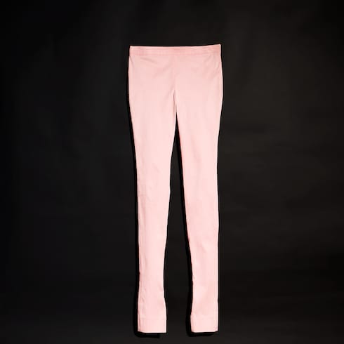 Stretch silk faille leggings - light pink