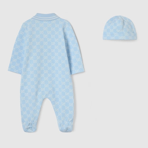 Baby cotton two-piece gift set - light blue