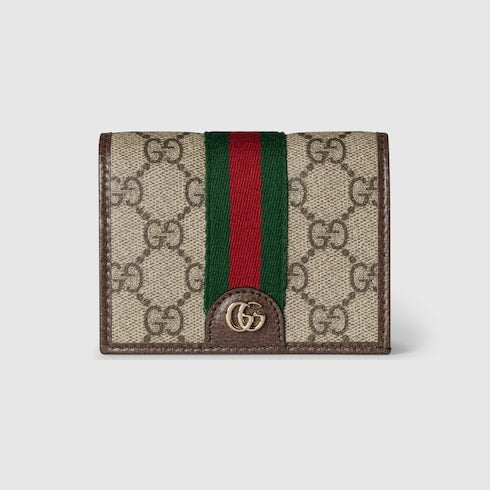 Ophidia small wallet - beige and brown GG Supreme
