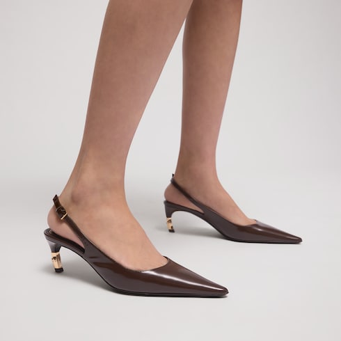 Women's Castello slingback - dark brown leather