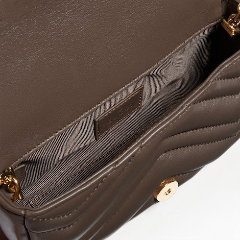 GG Marmont mini shoulder bag - dark taupe leather