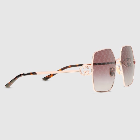 Oval frame sunglasses - rose gold