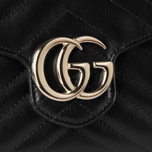 GG Marmont wallet on chain - black leather