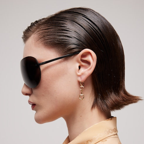 Gucci Horsebit diamond 18k earrings - 18k yellow gold