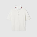 Children's stretch cotton polo shirt - white
