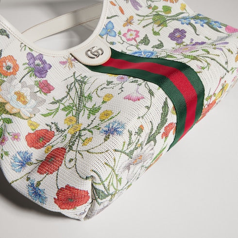 Gucci Giglio small tote bag - white and multicolor net
