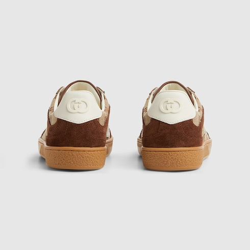 Children's G74 sneaker - beige and dark brown canvas