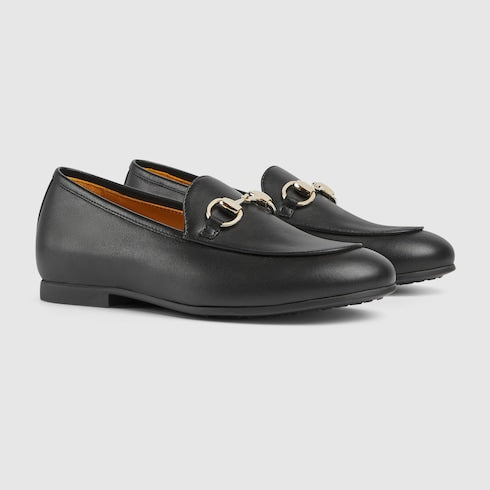 Children's loafer with Horsebit - black leather