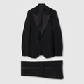 Light wool mohair canvas suit - black