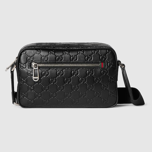 GG Emblem small crossbody bag - black GG leather