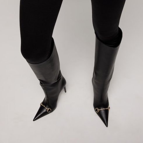 Women's Donna slip-on boot - black leather