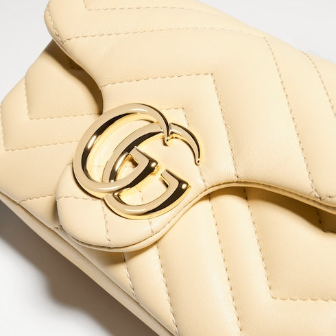 GG Marmont mini shoulder bag - light yellow leather