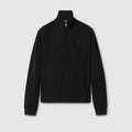 Stretch nylon gabardine zip jacket - black
