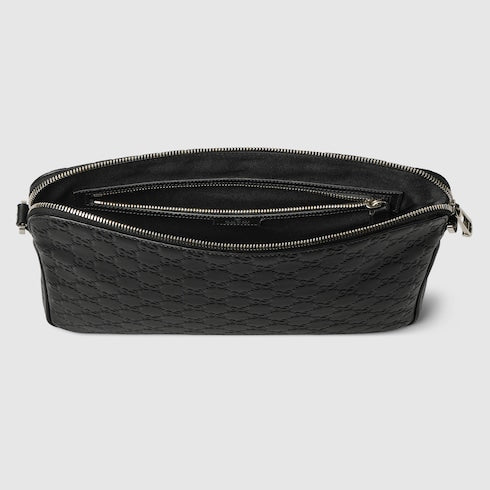 GG Emblem medium crossbody bag - black GG leather