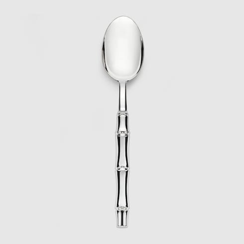 Spoons with bamboo motif, set of two - silver-plated brass