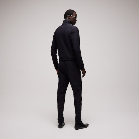 GG jersey jacquard sportswear pants - black