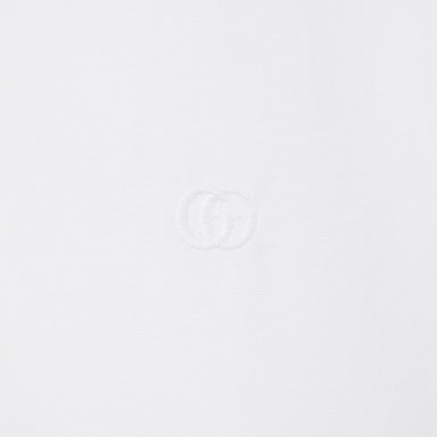 Cotton poplin shirt with embroidery - white