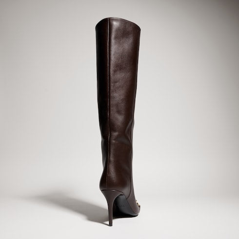 Women's Donna slip-on boot - dark brown leather