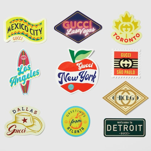 Gucci Cities luggage stickers - multicolor