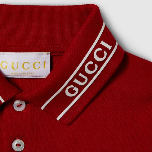 Baby cotton polo shirt - red