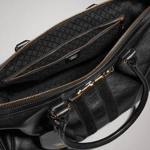 Borsetto large boston bag - black leather