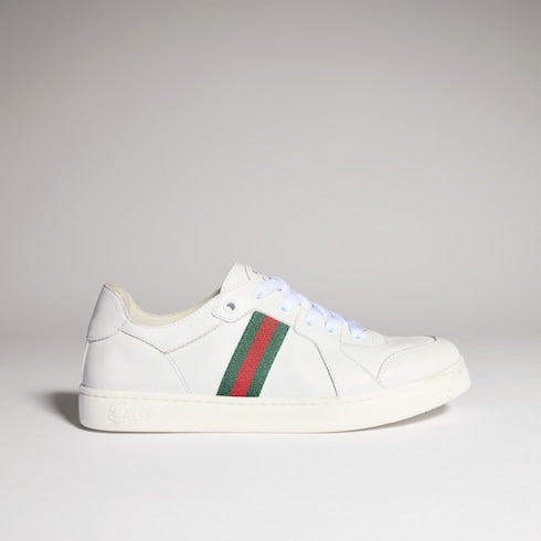 Children's Stretch low top sneaker - white leather