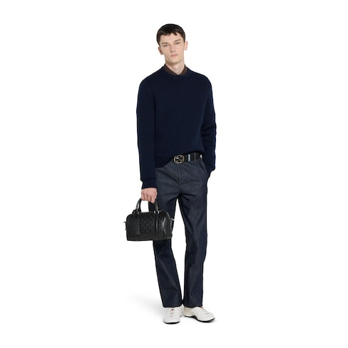 GG Emblem small duffle bag - black GG leather