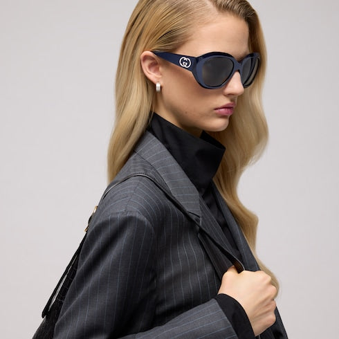 Geometric-frame sunglasses - blue