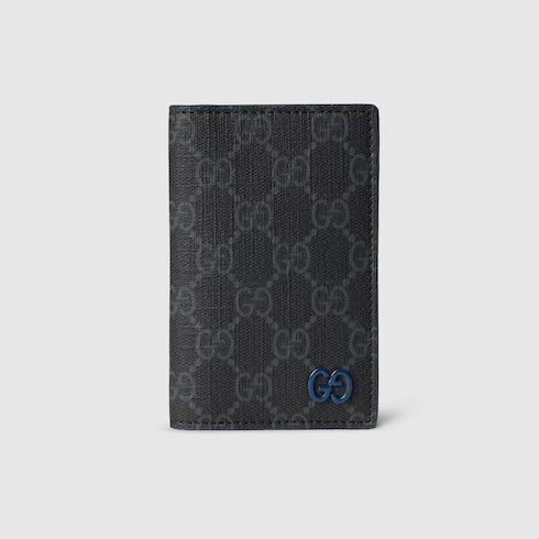 Blue interior GG long card case - black Supreme