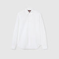 Cotton poplin shirt with embroidery - white