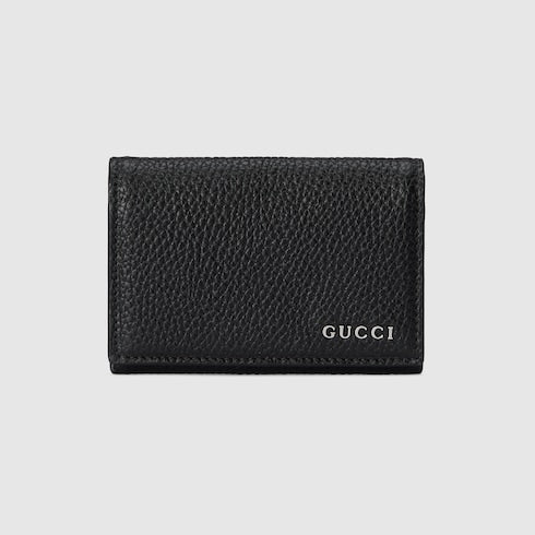 Card case wallet with Gucci logo - black leather