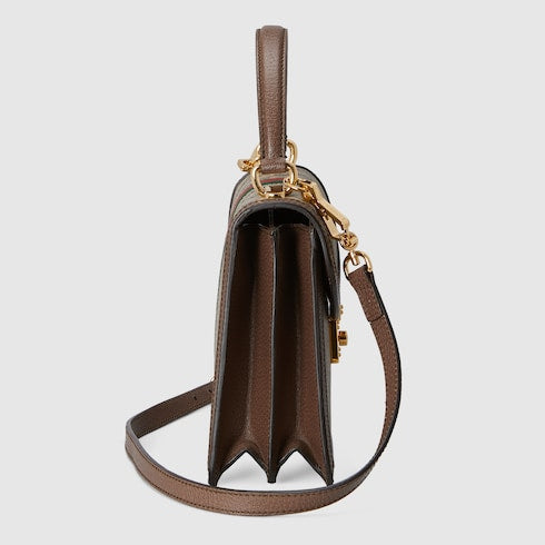 Ophidia medium top handle bag - beige and ebony GG Supreme