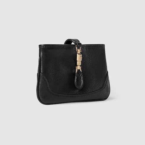 Gucci Jackie zip key pouch - black leather