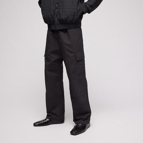 Froissé nylon faille cargo pants - black