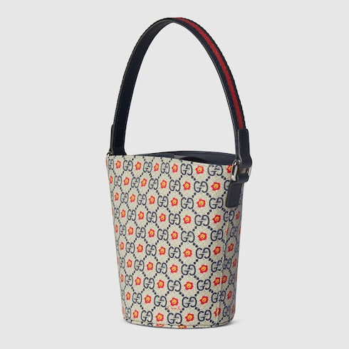 Children's printed GG bucket bag - beige and blue GG Supreme